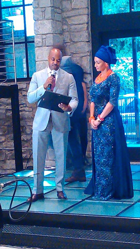 Councilman Kwanza Hall presenting Proclamation to Empower54